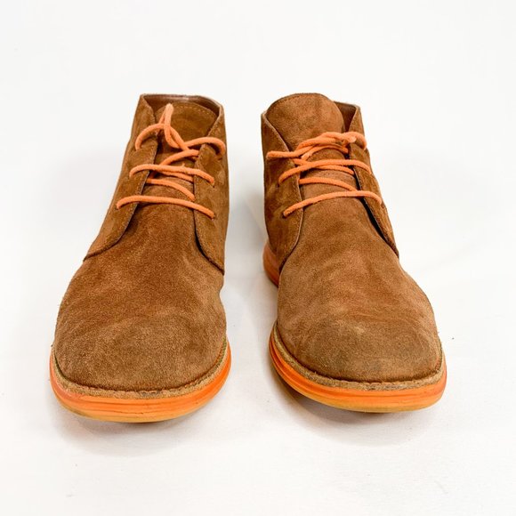 COLE HAAN Lunar Grand Brown Suede Mid Top Shoes - Picture 3 of 8